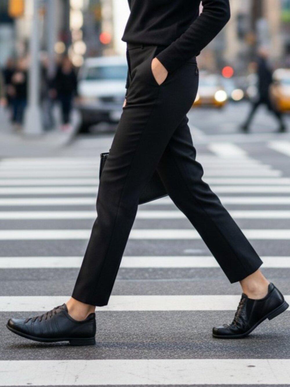 Y2K THINK Black Leather Slip-On Oxfords 40 9.5 10 Minimal Comfort Shoes Austria